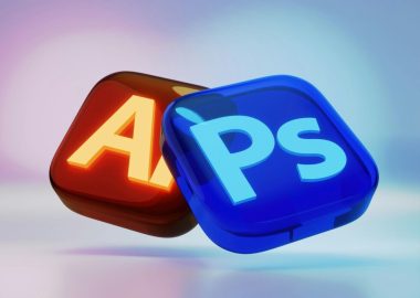 Photo by Eyestetix Studio A blue and a red square with the letters aps